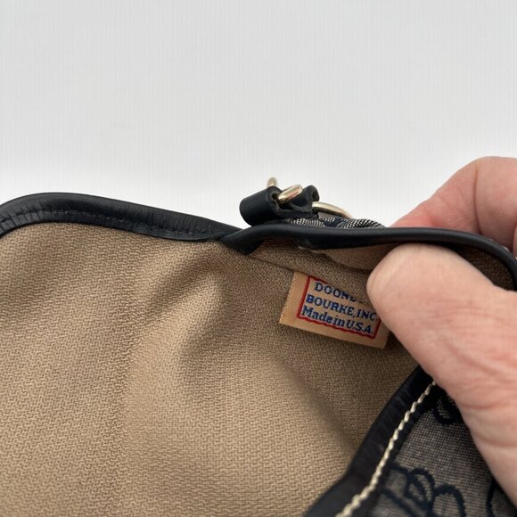 Dooney & Bourke Black Monogram Logo Wristlet Clutch Wallet Y2K Purse Zip Snap - Picture 9 of 11